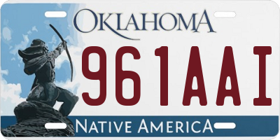 OK license plate 961AAI