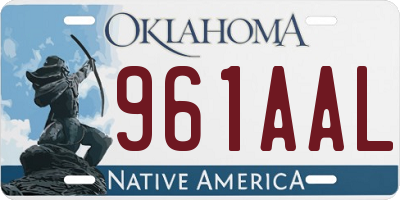 OK license plate 961AAL