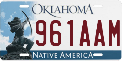 OK license plate 961AAM