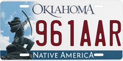 OK license plate 961AAR