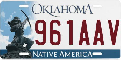 OK license plate 961AAV