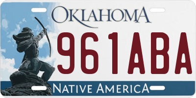 OK license plate 961ABA
