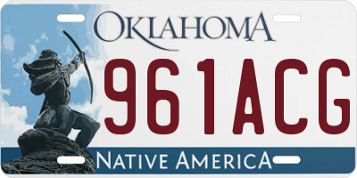 OK license plate 961ACG