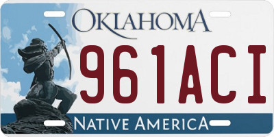 OK license plate 961ACI