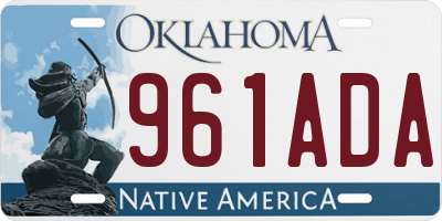OK license plate 961ADA