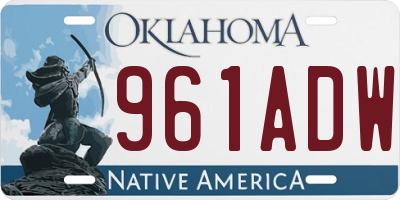 OK license plate 961ADW