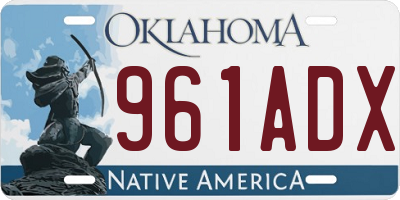 OK license plate 961ADX