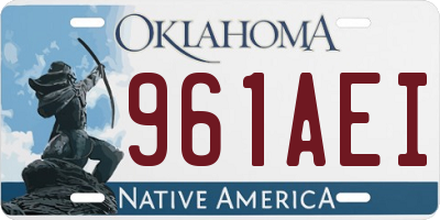 OK license plate 961AEI