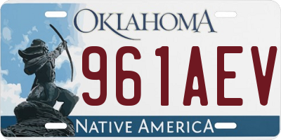 OK license plate 961AEV