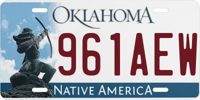 OK license plate 961AEW