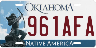 OK license plate 961AFA