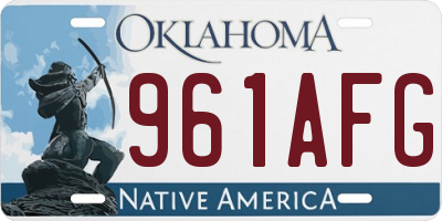 OK license plate 961AFG