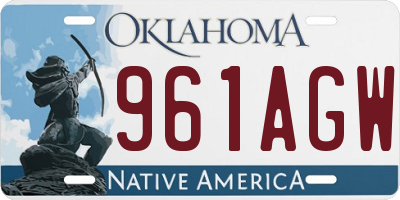 OK license plate 961AGW