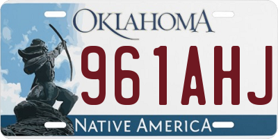 OK license plate 961AHJ