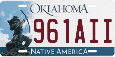 OK license plate 961AII