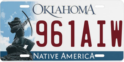 OK license plate 961AIW