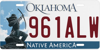 OK license plate 961ALW
