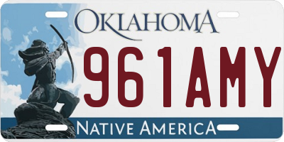OK license plate 961AMY