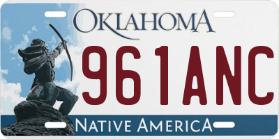 OK license plate 961ANC