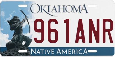 OK license plate 961ANR