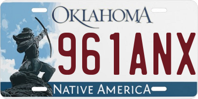 OK license plate 961ANX