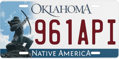 OK license plate 961API
