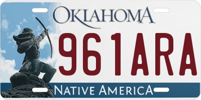 OK license plate 961ARA