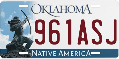 OK license plate 961ASJ