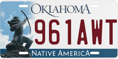 OK license plate 961AWT