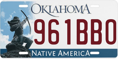 OK license plate 961BBO