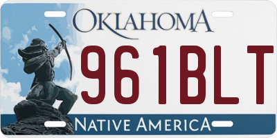 OK license plate 961BLT