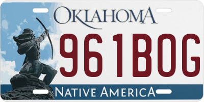 OK license plate 961BOG
