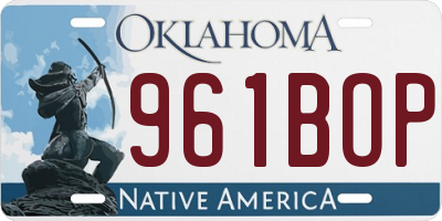 OK license plate 961BOP