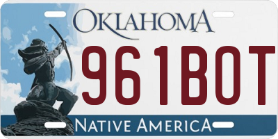 OK license plate 961BOT