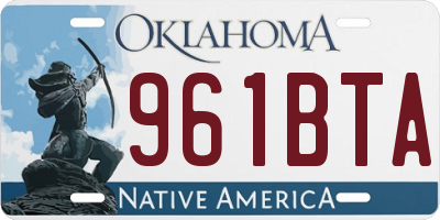 OK license plate 961BTA