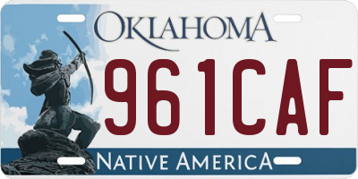 OK license plate 961CAF