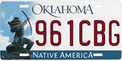 OK license plate 961CBG