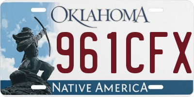OK license plate 961CFX