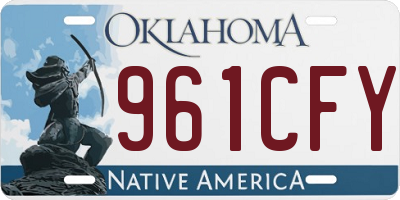 OK license plate 961CFY