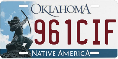 OK license plate 961CIF
