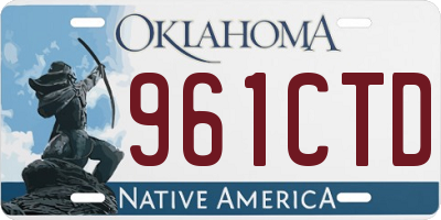 OK license plate 961CTD