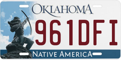OK license plate 961DFI