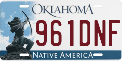 OK license plate 961DNF