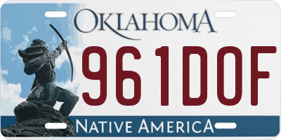 OK license plate 961DOF