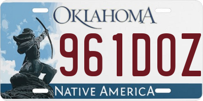 OK license plate 961DOZ