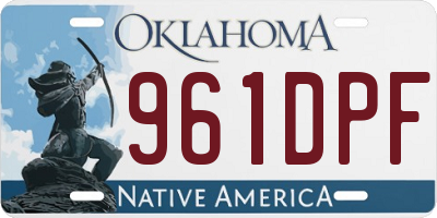 OK license plate 961DPF