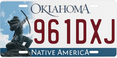 OK license plate 961DXJ