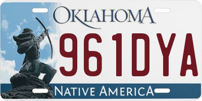 OK license plate 961DYA
