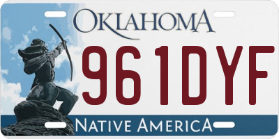OK license plate 961DYF