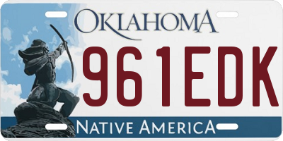 OK license plate 961EDK